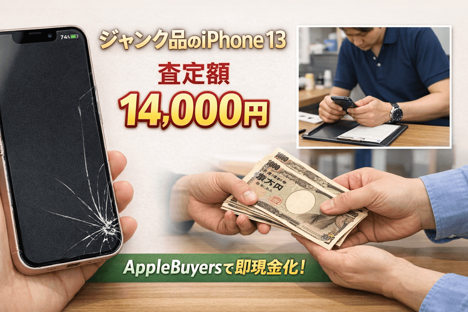 傷あり・画面割れでも即日現金化できた|AppleBuyersのジャンク買取体験レポート