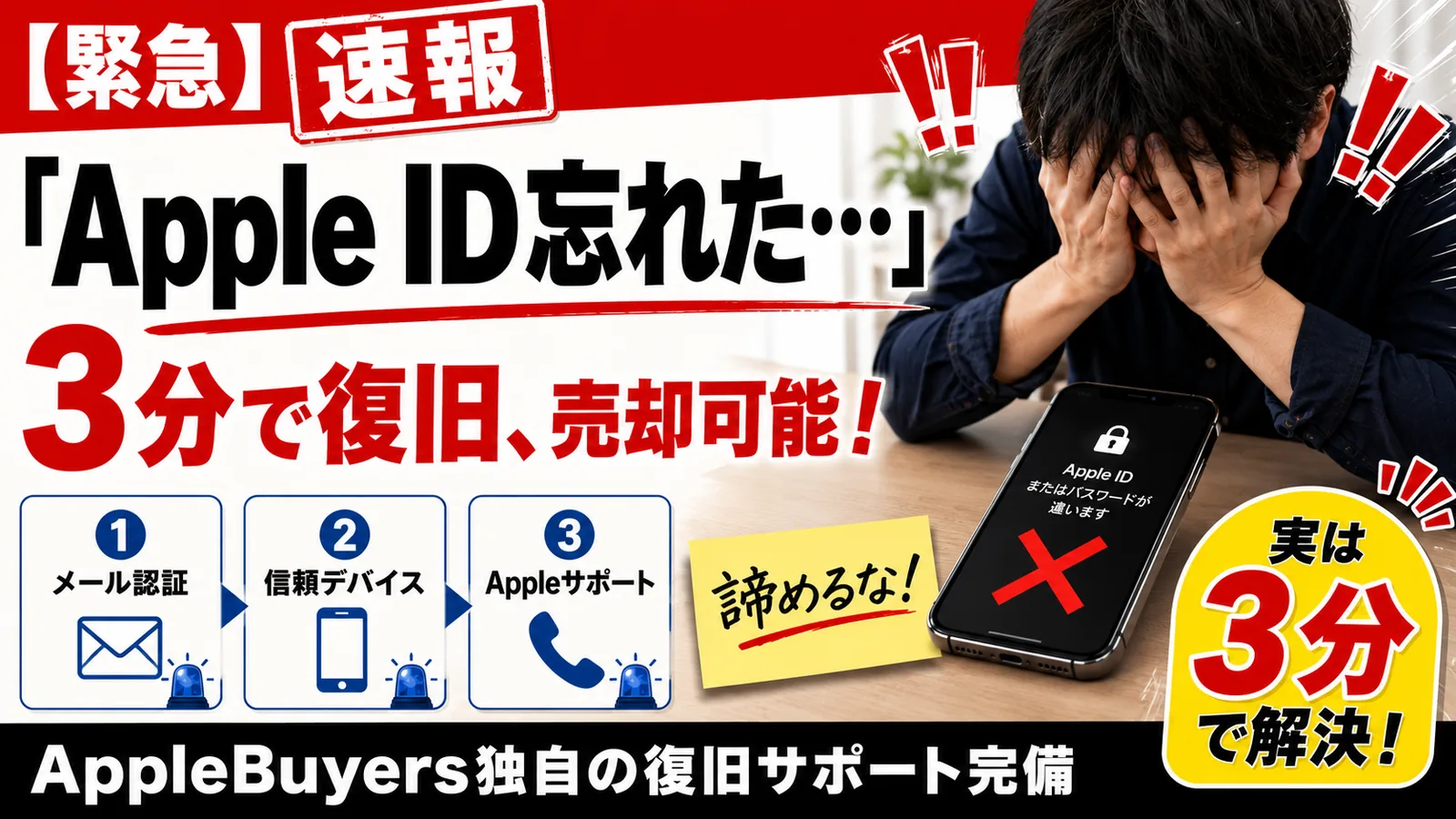 Apple IDパスワード忘れた時のiPhone売却完全マニュアル|現場で年100件助けてきた手順【2026】
