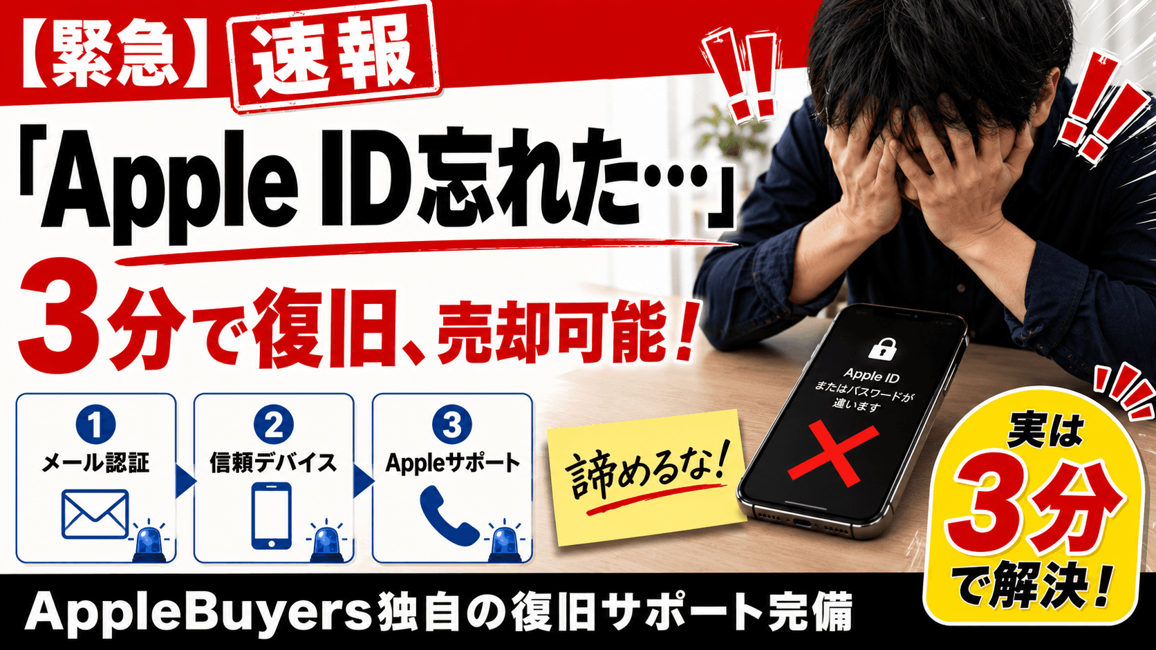 Apple IDパスワード忘れた時のiPhone売却完全マニュアル|現場で年100件助けてきた手順【2026】